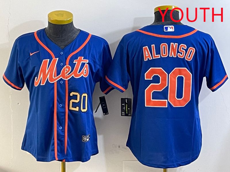 Youth New York Mets #20 Alonso Blue Game Nike 2025 MLB Jersey style 3->youth mlb jersey->Youth Jersey